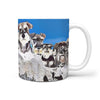 Miniature Schnauzer Mount Rushmore Print 360 White Mug