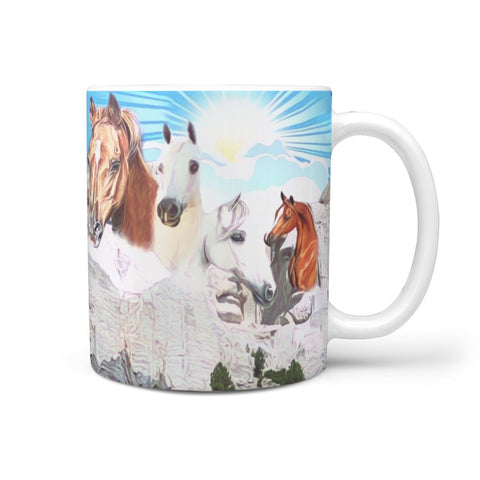 Arabian Horse Mount Rushmore Print 360 White Mug