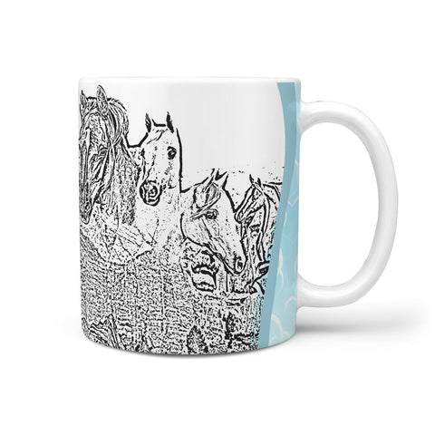 Arabian Horse Mount Rushmore Art Print 360 White Mug