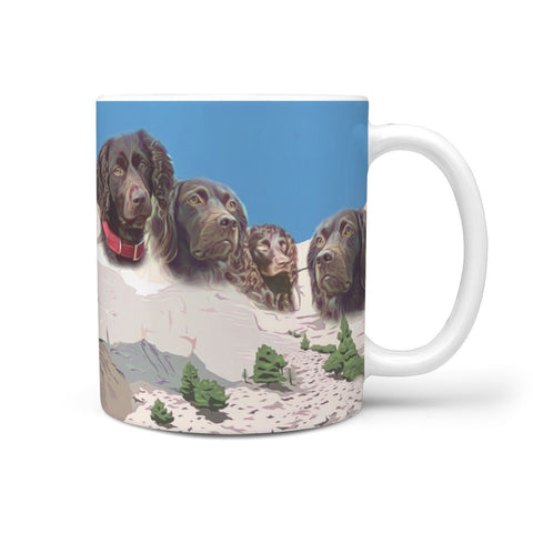 Boykin Spaniel Mount Rushmore Print 360 White Mug