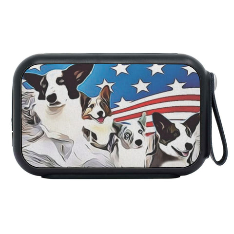 Cardigan Welsh Corgi Mount Rushmore Print Bluetooth Speaker