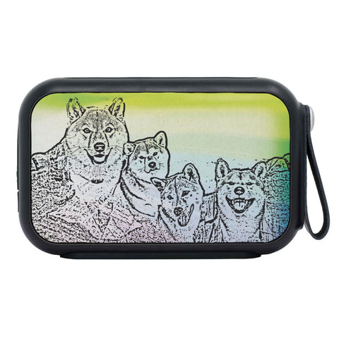 Shiba Inu Dog Mount Rushmore Print Bluetooth Speaker