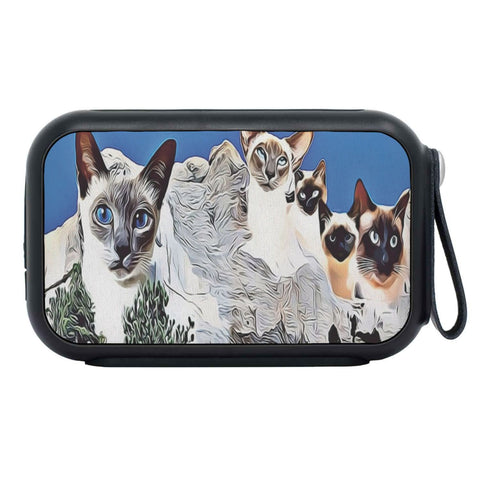 Siamese Cat Mount Rushmore Print Bluetooth Speaker