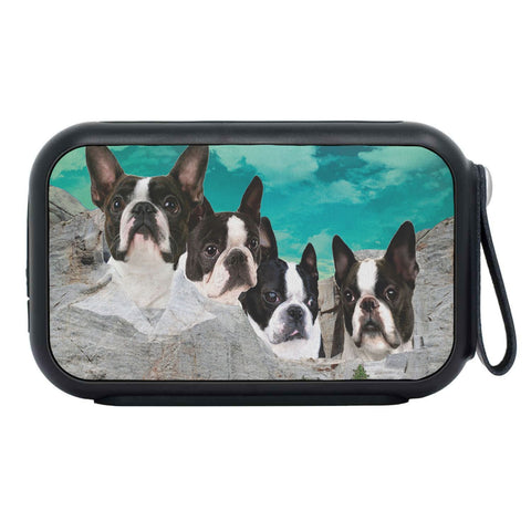 Boston Terrier Dog On Mount Rushmore Print Bluetooth Speaker