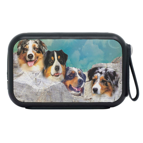 Australian Shepherd Dog On Mount Rushmore Print Bluetooth Speaker