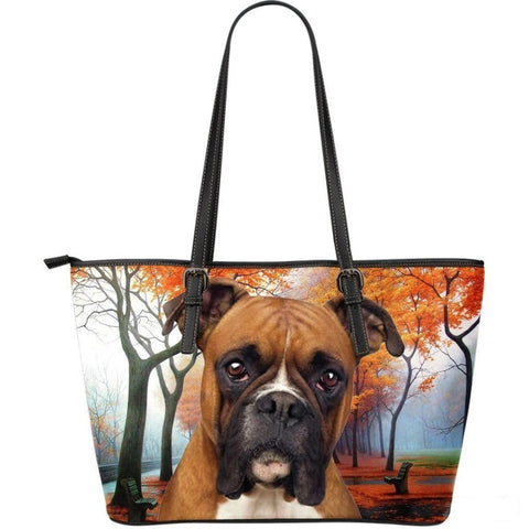 Boxer Dog-Large Leather Tote Bag-Free Shipping-Paww-Printz-Merchandise