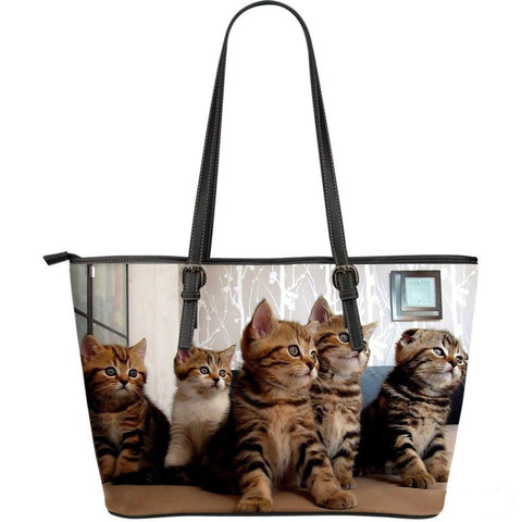 Cat In Lot-Large Leather Tote Bag-Free Shipping-Paww-Printz-Merchandise