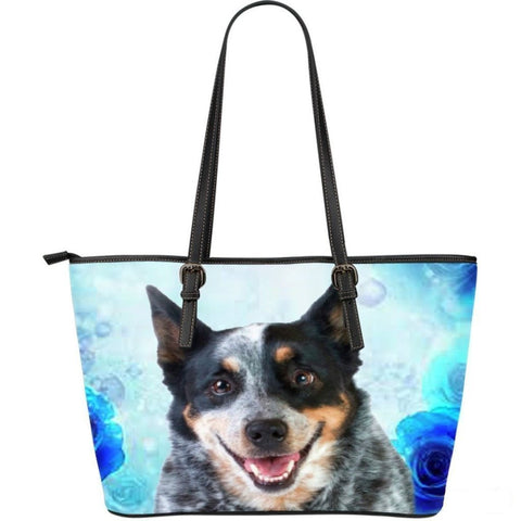 Cattle Dog-Large Leather Tote Bag-Free Shipping-Paww-Printz-Merchandise