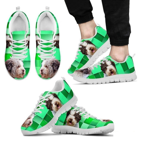 Lagotto Romagnolo Dog Print (Black/White) Running Shoes For Men-Free Shipping Limited Edition-Paww-Printz-Merchandise