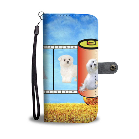 Cute Maltese film reel Print Wallet Case-Free Shipping