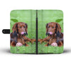 Cute Dachshund Dog Print Wallet Case-Free Shipping