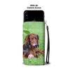 Cute Dachshund Dog Print Wallet Case-Free Shipping