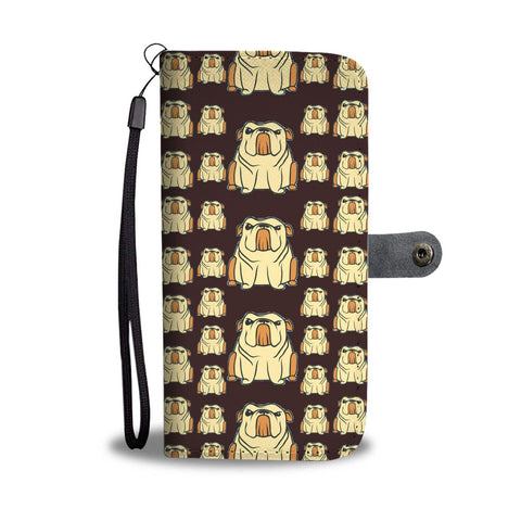 Cartoonized Bulldog Pattern Print Wallet Case-Free Shipping