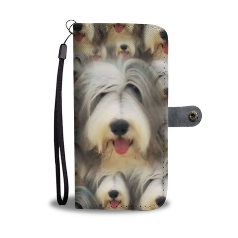 Bearded  Collie Dog In Lots Print Wallet Case-Free Shipping