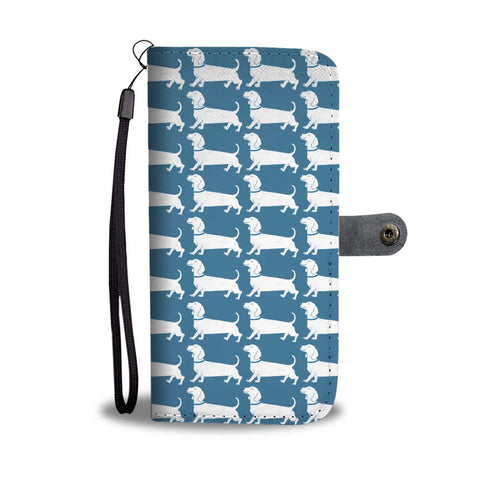 Dachshund Dog Pattern Print Wallet Case-Free Shipping