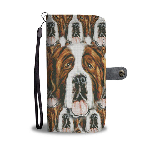 Saint Bernard Dog Print Wallet Case-Free Shipping