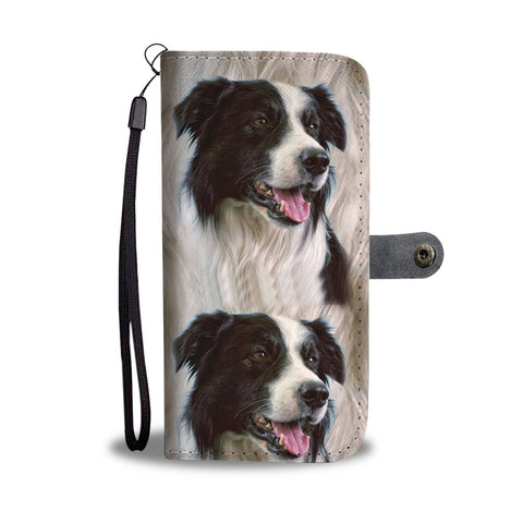 Cute Border Collie Dog Print Wallet Case-Free Shipping