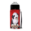 Old English Sheepdog On Red Wallet Case- Free Shipping