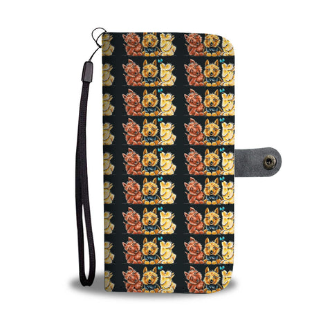 Australian Terrier Pattern Print Wallet Case-Free Shipping