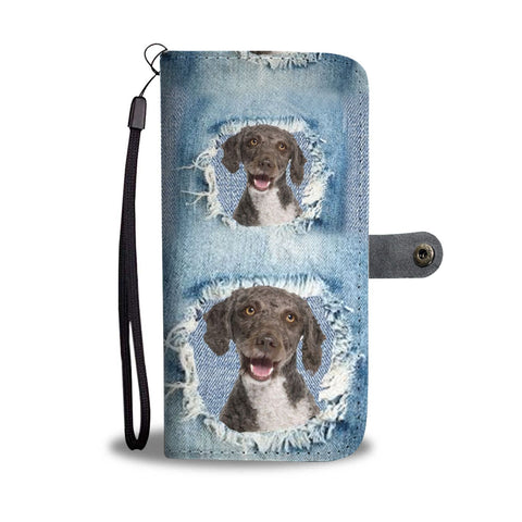 Cute Spanish Water Dog Print Wallet Case-Free Shipping