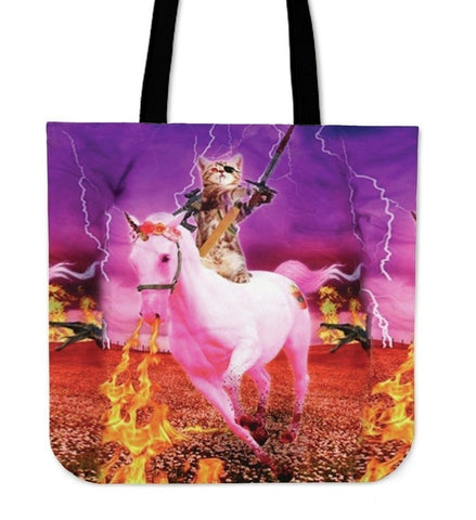 Horse Riding Cat-Tote Bag-Free Shipping-Paww-Printz-Merchandise