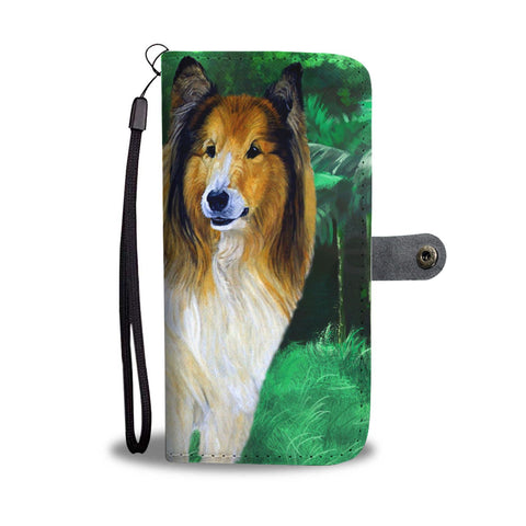 Amazing Rough Collie Dog Print Wallet Case-Free Shipping
