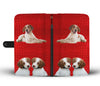 Brittany dog On Red Print Wallet Case-Free Shipping