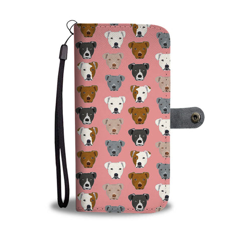 Pitbull Dog Pattern Print Wallet Case-Free Shipping