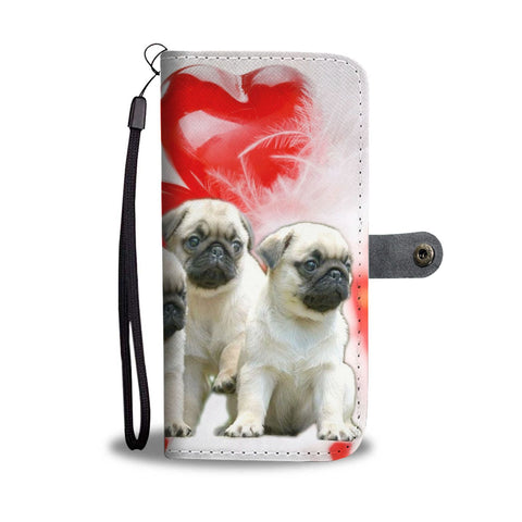 Pug Puppies Print Wallet Case- Free Shipping