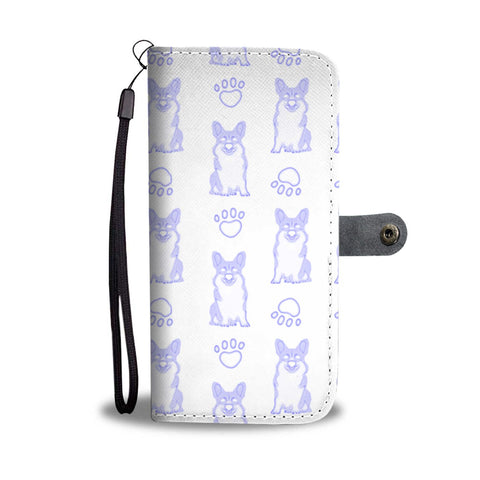 Pembroke Welsh Corgi With Paws Print Wallet Case-Free Shipping