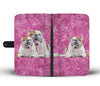 Bulldog On Pink Print Wallet Case-Free Shipping