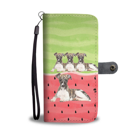 Whippet Dog Print Wallet Case-Free Shipping