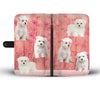 Maltese Dog On Pink Print Wallet Case-Free Shipping