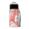 Maltese Dog On Pink Print Wallet Case-Free Shipping