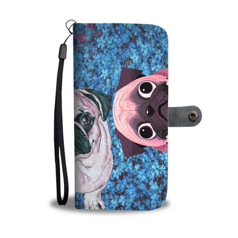 Lovely Pug Dog Print Wallet Case-Free Shipping