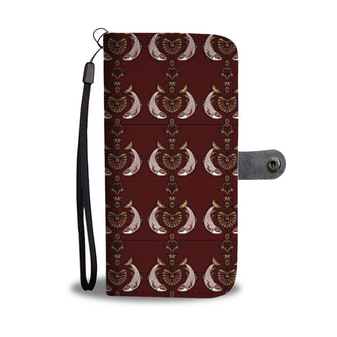 Fish Patterns on red Print Wallet Case-Free Shipping