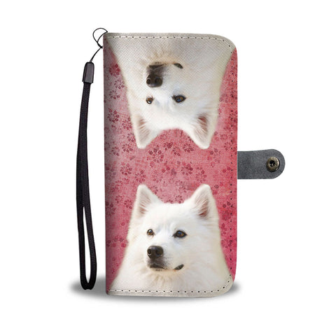 Cute American Eskimo Dog Print Wallet Case-Free Shipping