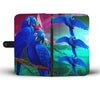 Hyacinth Macaw Parrot Print Wallet Case-Free Shipping