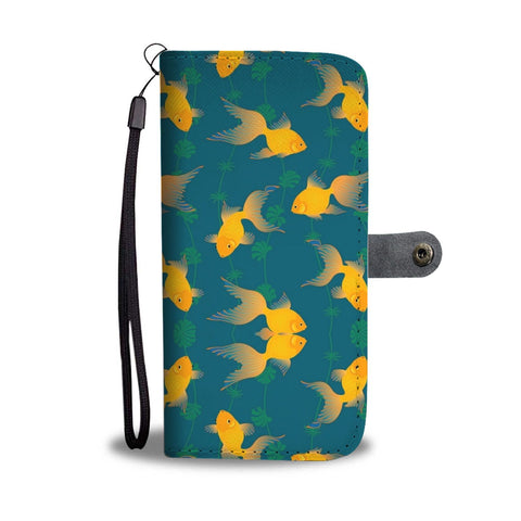 Yellow Fish Print Wallet Case-Free Shipping