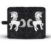 Unicorn On Black Print Wallet Case-Free Shipping