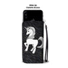 Unicorn On Black Print Wallet Case-Free Shipping