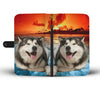 Laughing Alaskan Malamute Wallet Case- Free Shipping