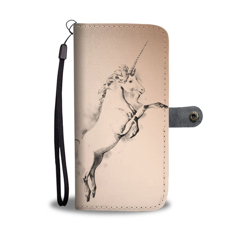 Sketch of Unicorn Print Wallet Case-Free Shipping