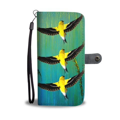 Amazing American GoldFinch Bird Print Wallet Case-Free Shipping