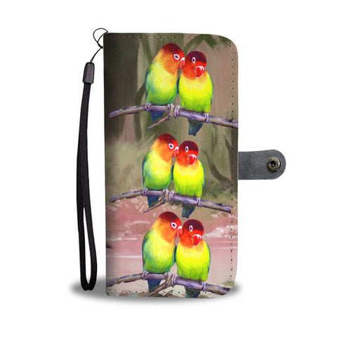 Cute LoveBird Print Wallet Case-Free Shipping