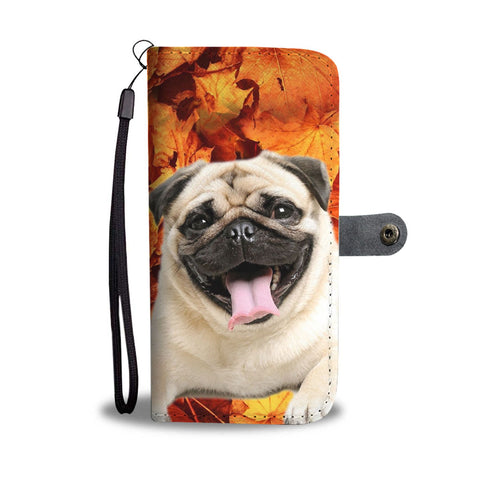 Laughing Pug Dog Wallet Case- Free Shipping