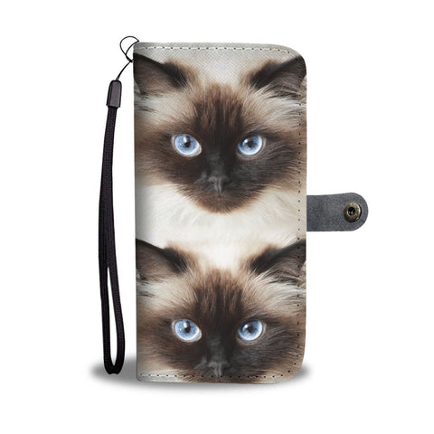 Himalayan Cat Face Print Wallet Case-Free Shipping