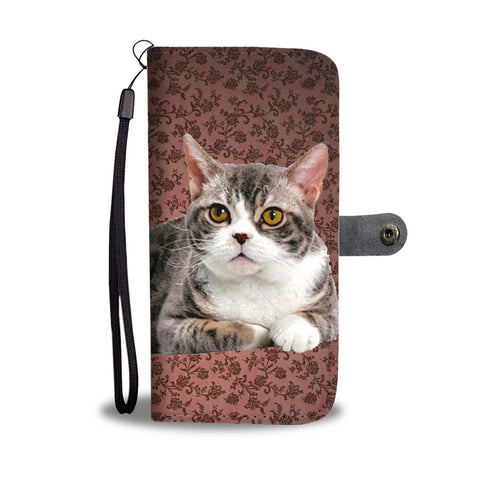 Lovely American Wirehair Cat Print Wallet Case-Free Shipping