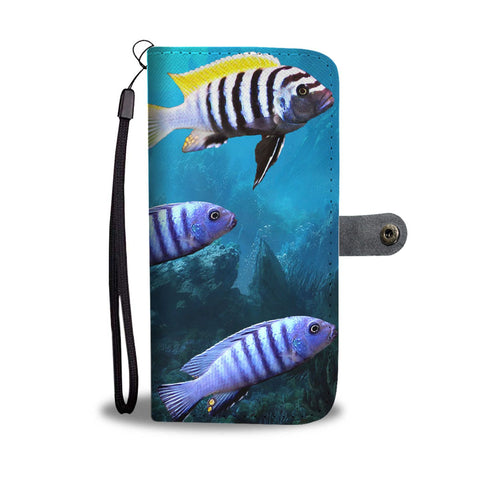 Cynotilapia Afra (Afra Cichlid) Fish Print Wallet Case-Free Shipping