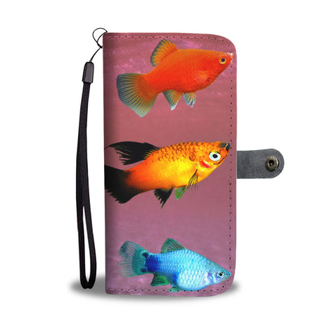 Platy Fish Print Wallet Case-Free Shipping